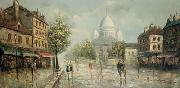 unknow artist Henri Royer Montmartre sous la pluie France oil painting artist